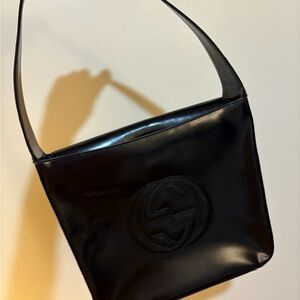 Gucci Black patent leather shoulder bag